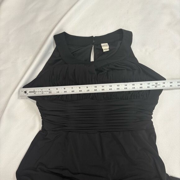 Sangria‎ Black Ruched Bust Keyhole in Neckline Sexy Cocktail Dress 16 - Picture 6 of 12